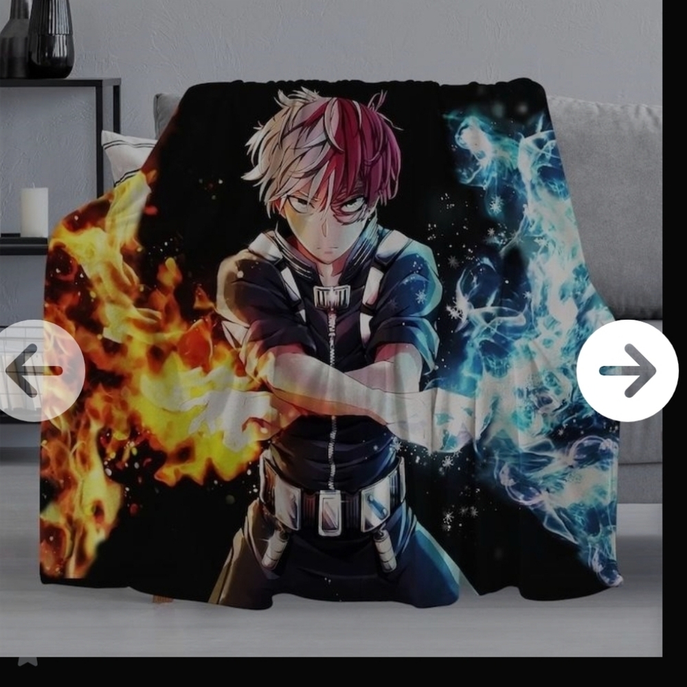 Anime Character Fleece Blanket. Shoto Todoroki.